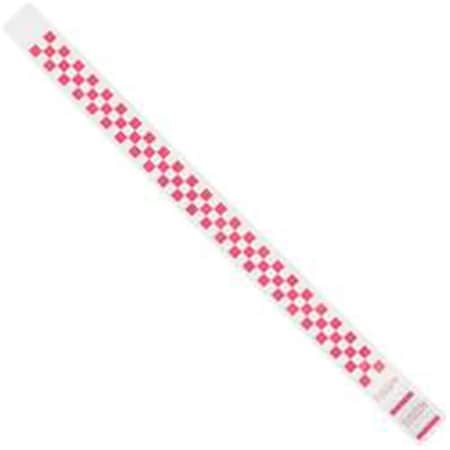 Regalo 0.75 x 10 in. Pink Checkerboard Wristbands, 500PK RE3353690